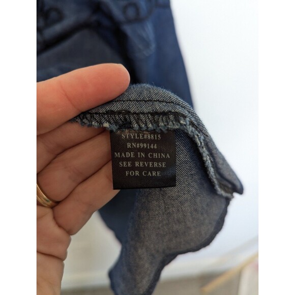 Lapis Maxi Skirt Womens Size S Blue Embroidered Chambray Western Flowy Rodeo New - Picture 8 of 13